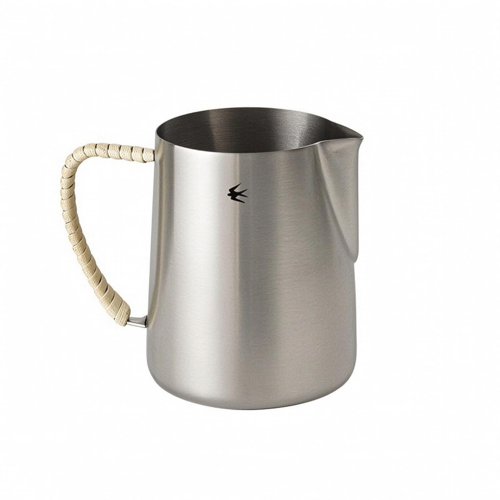 Jarra Industrial Jarra Lechera Jarra para Vaporizar Espumador de Leche con Vertedor Curvo Control del Flujo Acero 304 Acabado Cepillado Resistente, 600ml