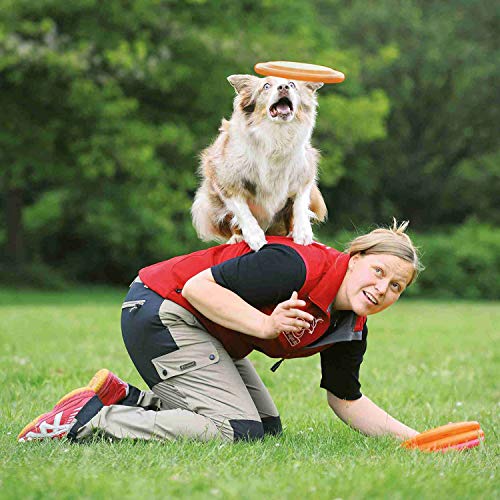 Trixie 3305 Ball on rope, natural rubber, ø 6/30 cm, orange/turquoise, pack of 1, dog, sizes all breeds, fetch, tug-of-war - Image 2