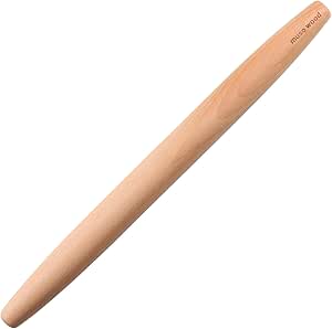 Muso Wood Wooden French Rolling Pin for Baking, Beech Wood Tapered Rolling Pin for Fondant Pie Crust Cookie Pastry(French 15.75-Inch)