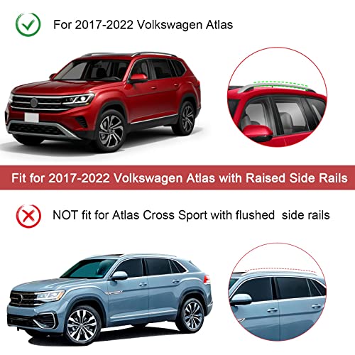 Roof Rack Cross Bars Fit For Volkswagen Atlas 2017 2018 2019 2020 2021 2022 2023, Aluminum Roof Rails Crossbars Rooftop Cargo Carrier Bag Luggage Rails Skiboard Bike #TOP2