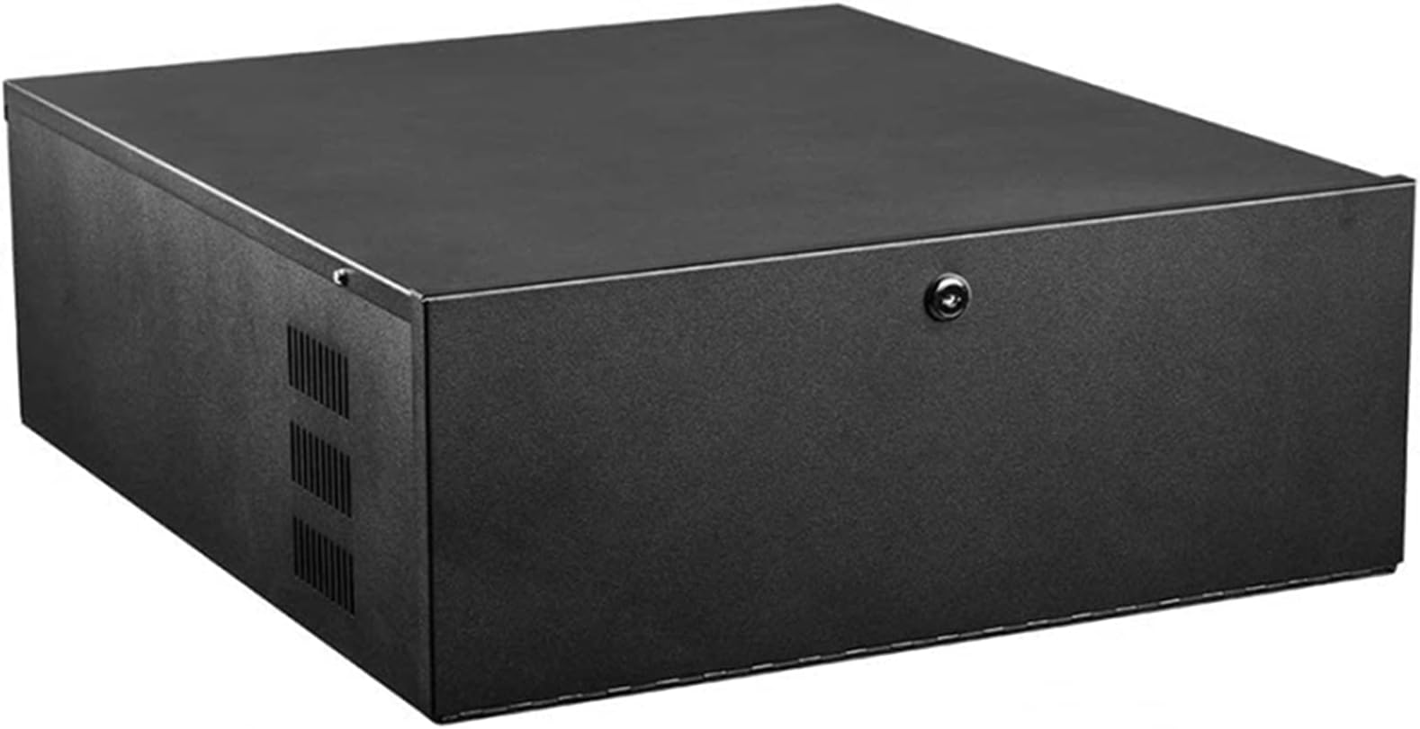 TECHTOO DVR Security Lockbox Heavy Duty 16 Gauge DVR Box Enclosure with Fan for Surveillance System (18'' X 18'' X 5'', Black)