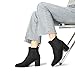 DREAM PAIRS Women's Retro Elastic Chelsea Ankle Boots Fashion Low Chunky Block Heel Pointed Toe Fall Heeled Booties Shoes, SDAB2314W, BLACK SUEDE, SIZE 6