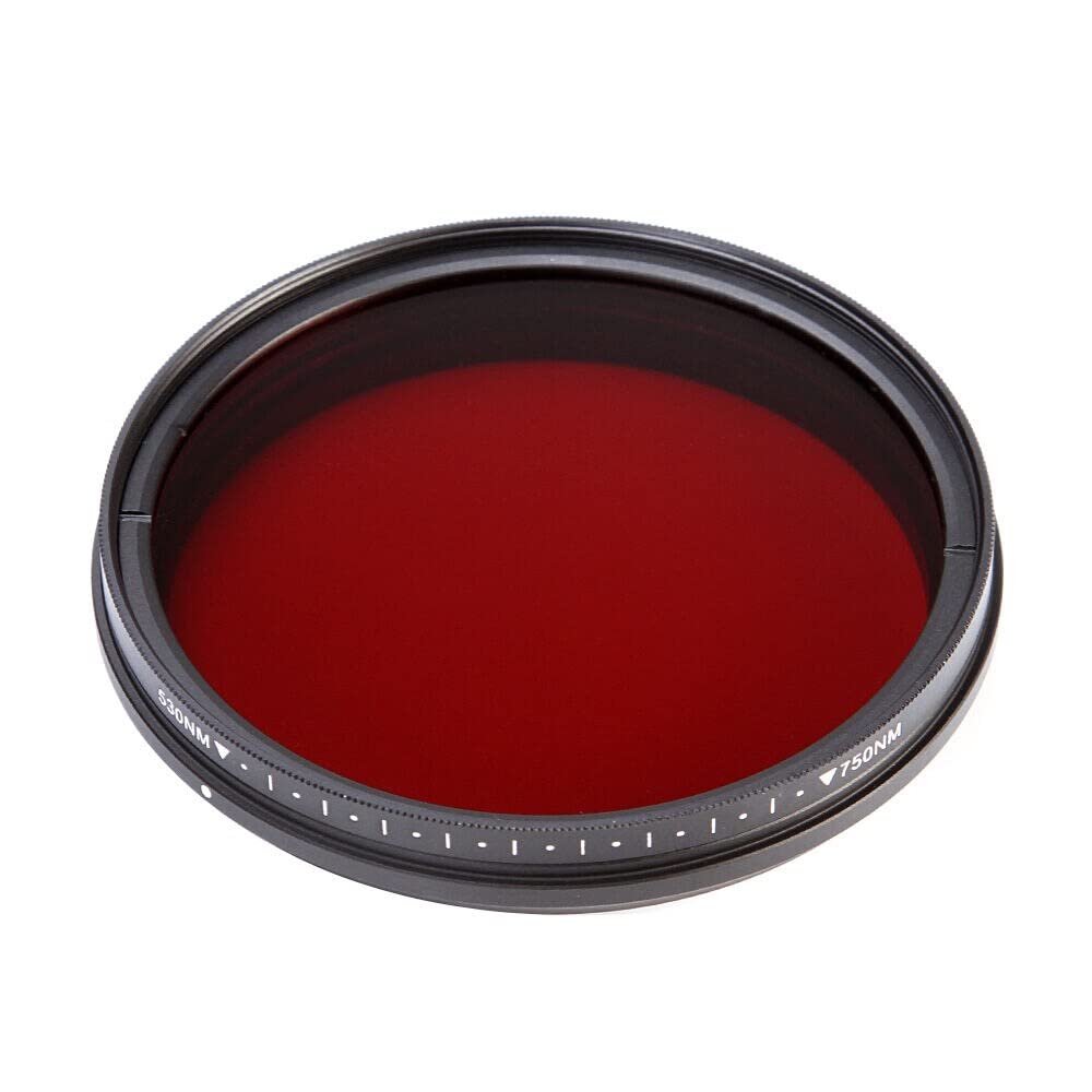 Infrarouge réglable IR Filtre Pass Infra-Red 530 nm à 750 nm 590 nm 680 nm 720 nm (Caliber : 52mm)