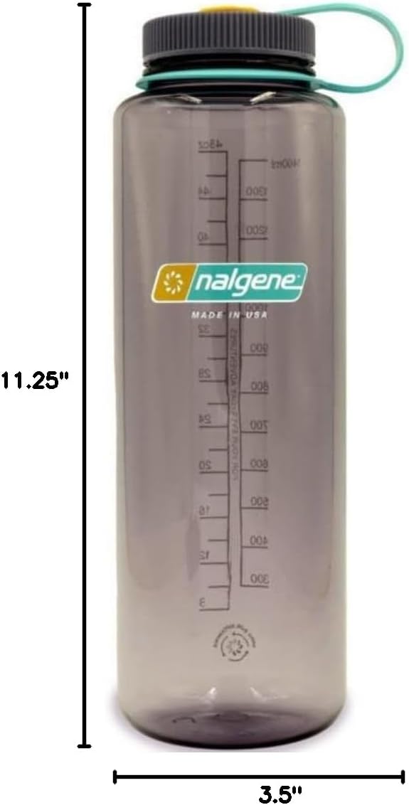 Nalgene Sustain Tritan BPA-Free Water Bottle Made with Material Derived from 50% Plastic Waste, 32 OZ, Wide Mouth, Aubergine & Sustain Tritan BPA-Free Water Bottle Made 48 OZ, Wide Mouth, Aubergine