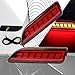 PGTOPONE Upgrade LED Rear Bumper Reflectors Light Fog Brake Tail Lamps Compatible with Toyota Corolla 2011 2012 2013 Replace OEM Stock Reflector Sequential Turn Signal Light (RED)