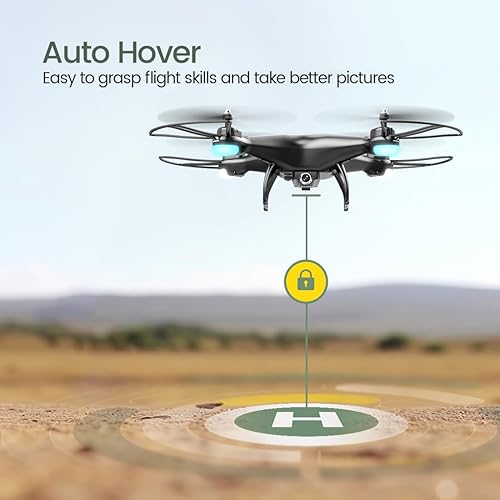 Miniatura 3 de Drone HS110D FPV con cámara 720P HD a control remoto con gran angular de 120 WiFi cuadricóptero con retención de altura modo sin cabeza 3D Flips RTF