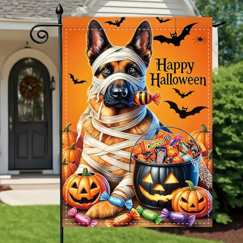 NHBTC Happy Halloween German Shepherd Dog Garden Flag 12x18 Lawn Yard Decor - image 6