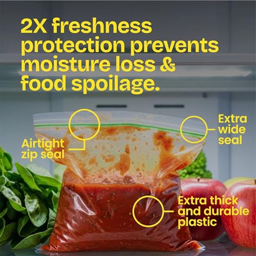 Image of Glad Zipper Freezer Storage Plastic Bags, Gallon, set of 4 x 40 bags -Package May Vary