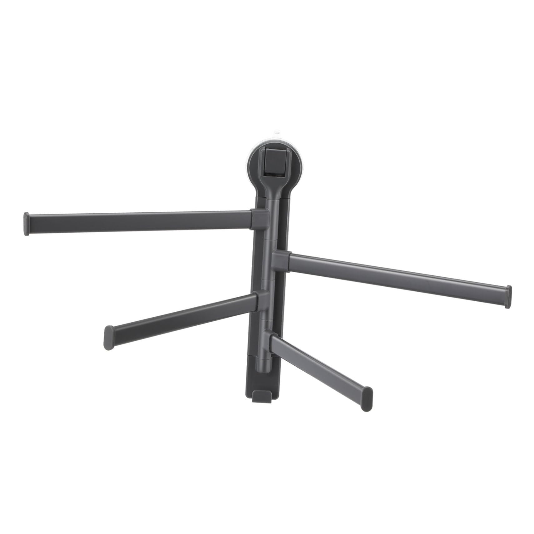 Porte-serviette rotatif à barres réglables Anneome avec fixation ventouse sans perçage mur