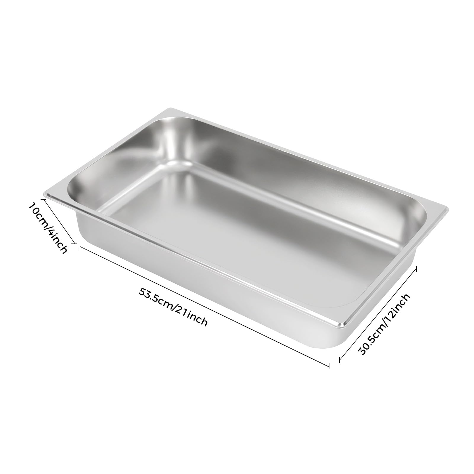 4 Pack Hotel Pans with Lid Full Size 4 Inch Deep Steam Table Pan 500 Fahrenheit Stainless Steel 20