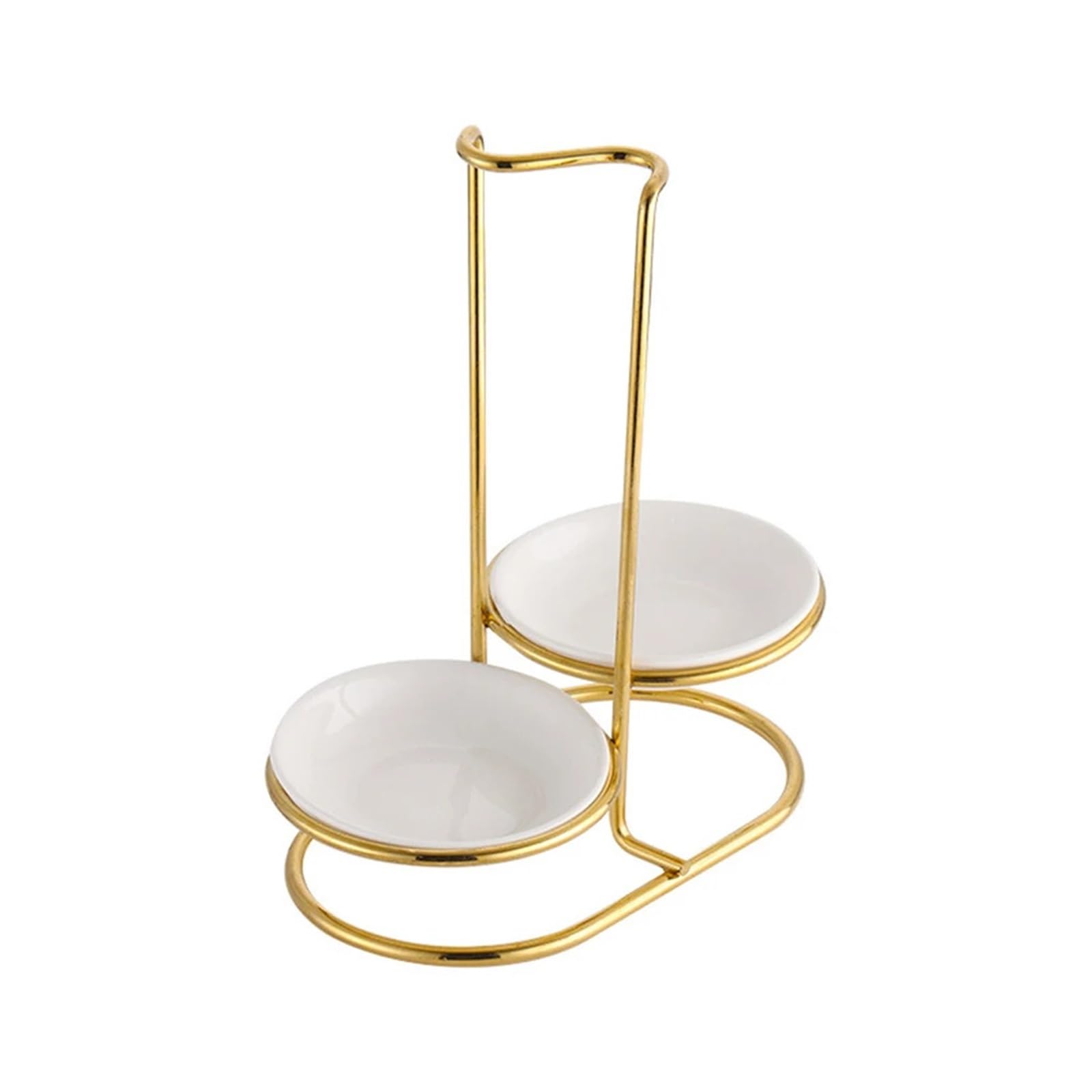 2 stücke Löffel Rest Rack Küche Kochgeschirr Organizer Vertikale Gold Stehen Suppe Scoop Lagerung Restaurant Geschirr Steht für Kochlöffel, Schöpfkellen(Gold Round 2 Bowls)