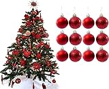 Photo Gallery ukdeals direct® red collection - decorazione natalizia a forma di albero di baldacchino con glitter opachi (confezione da 12 palline da 38 mm) Photo Gallery ukdeals direct® red collection - decorazione natalizia a forma di albero di baldacchino con glitter opachi (confezione da 12 palline da 38 mm)