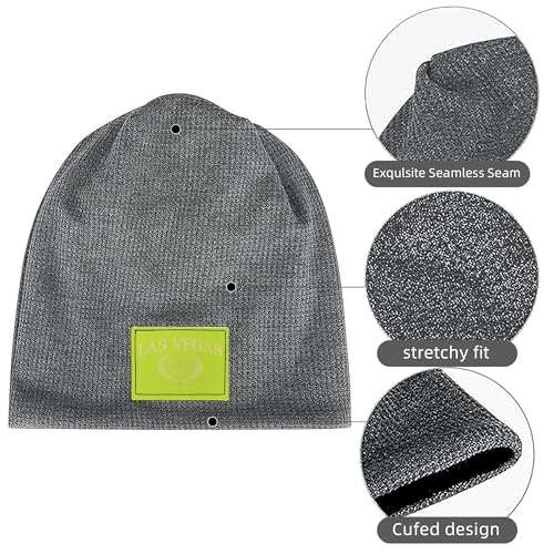 Bonnet en maille doux et confortable style outdoor haut de gamme gris