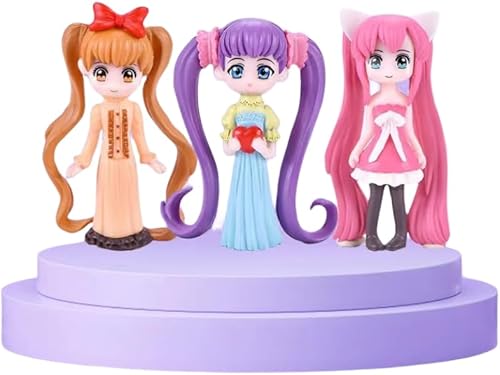 Mini figuras de hadas de ángel, accesorios de belleza de pelo largo de dibujos animados en miniatura para decoración de pasteles, decoración del