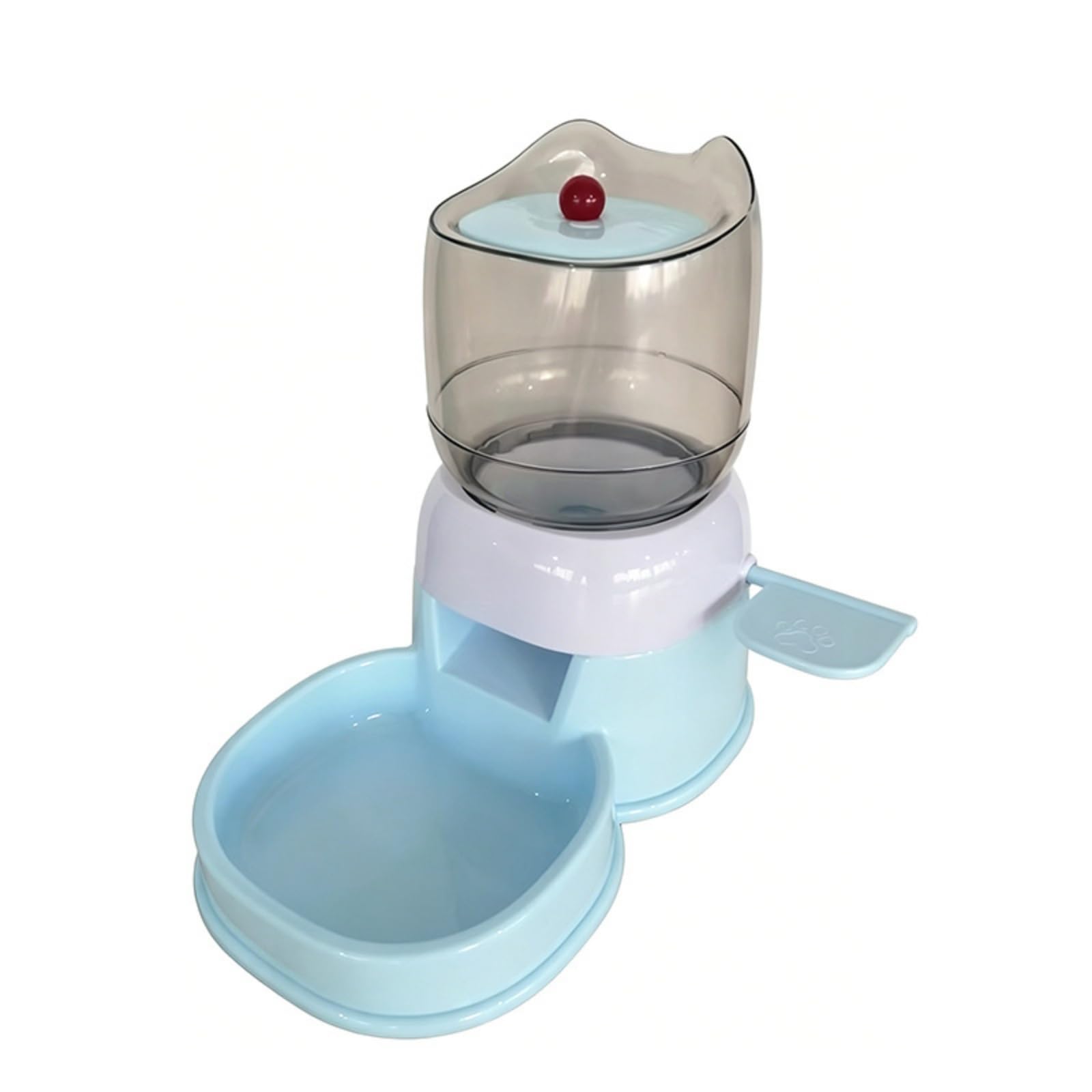 Distributore Automatico di Cibo per Animali Alimentatore Dosatore Mangiatore Manuale con Leva Laterale per Crocchette Serbatoio Visibile E Base, color to 2