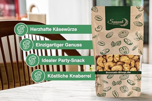 Sunnah Shop® Deliciosos anacardos de queso picante tostados 1 kg | Anacardos crujientes refinados con queso picante para el máximo disfrute | anacardo proteína vegana