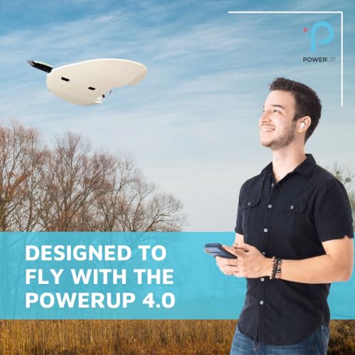 Image of POWERUP 4.0 EZ Bug Paper Airplane Kit Smartphone Controlled RC Plane Motor | Autopilot & Gyro Stability Ensure Simple Flight. Ideal Present for Creative Aviation Tech Tinkerer Makers. Heavy-Duty Frame