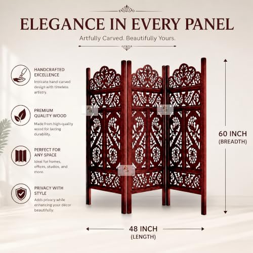Image of Partition for Living Room,Divider,Partition Wall Divider Screen Separator, Wall Panel Divider for Hall | Bedroom |Office | Puja Room | Restaurant S Design (4 Feet 3 Panel)