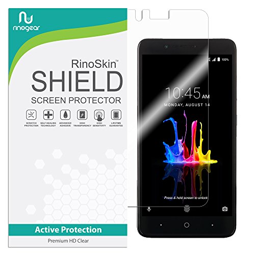Screen Protector Compatible with ZTE Blade Z Max, RinoGear [Active Protection] (Edge-to-Edge) Flexible HD Invisible Clear Shield Anti-Bubble