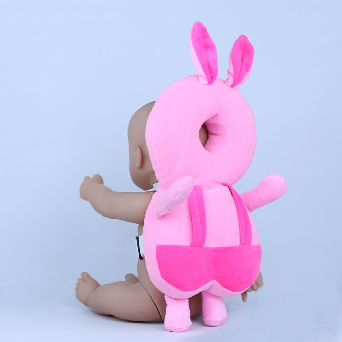 KINDAR CARE Baby Head Protector Cushion Plush Soft Fall Protection Helmet Baby Head Protector Child Adjustable Shoulder Strap for 6 Months to 2 Years, BHP_Pink-image-22