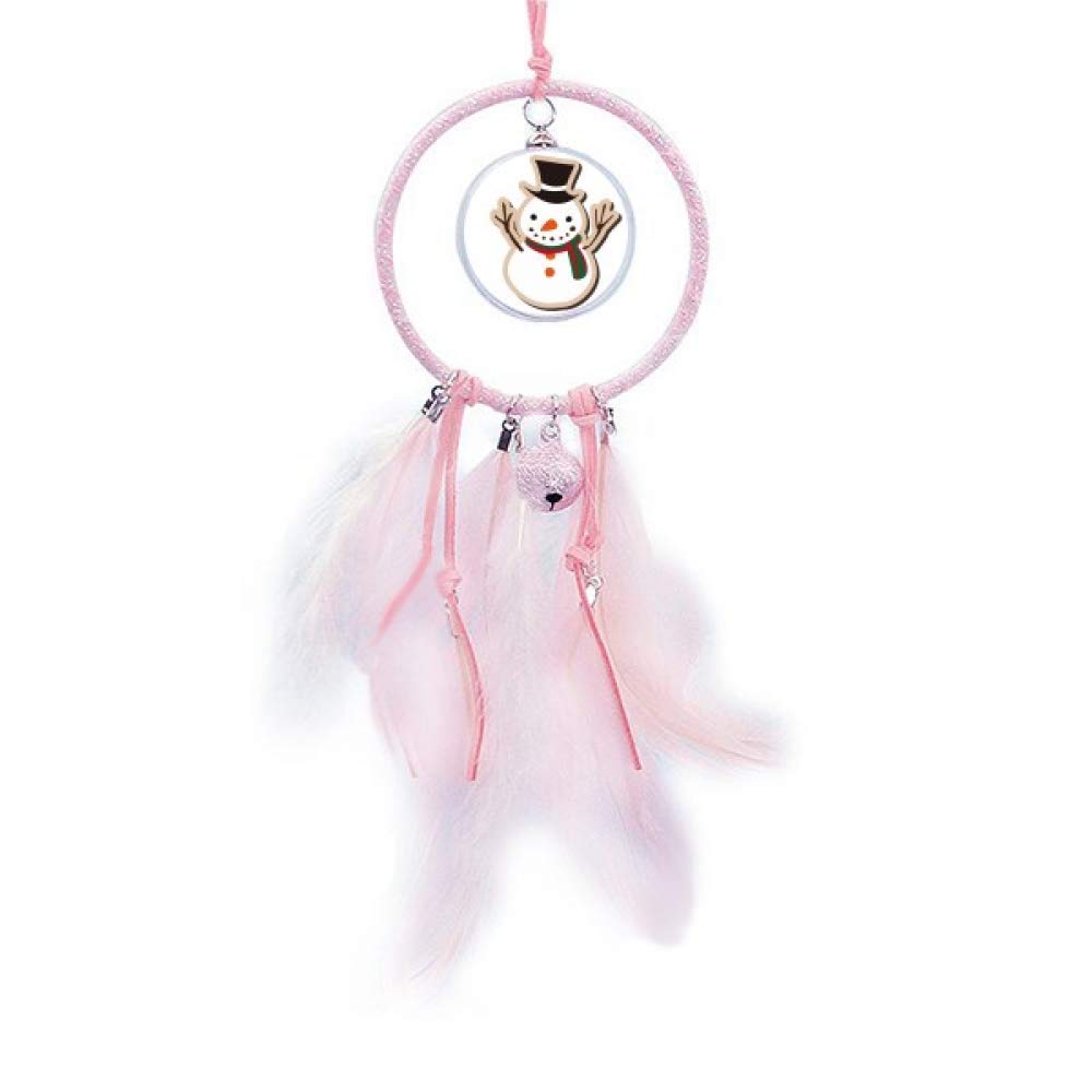 Atrapasueños navideño con muñeco de nieve y campana pequeña para adorno colgante de pared