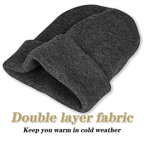 Image of ZOORON 1&2 Packs Beanie for Men Women Men's Beanie Hat Acrylic Knit Cuff Beanie Cap Slouchy Knit Skull Cap Warm Winter hat
