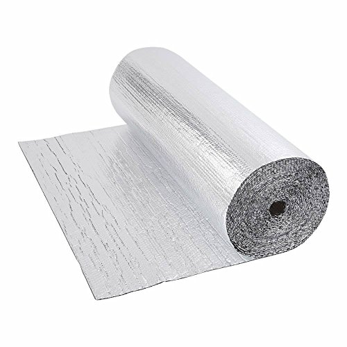 Trueshopping Biard Rollo Aislante Térmico de Aluminio Capa Doble Burbujas – 1,2 m x 25 m (30 m2) Ideal para Buhardilla Desván Paredes Caravanas y Áticos – 300 g por m2