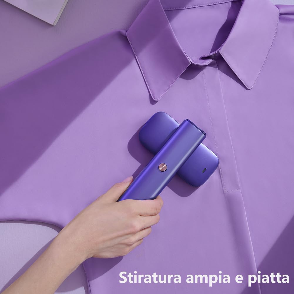 nesmar G5 Pro Ferro da Stiro Verticale, Steamer Vaporizzatore portatile 2 in 1 solo 0,8 kg di leggerezza, 10 minuti di vapore continuo, vaporizzatore per indumenti da 1200 W per viaggi e casa