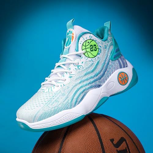 Men's High-Top Non-Slip Lace-Up Fashionable Basketball Shoes with Breathable Mesh, Lightweight, Non-Slip and Shock-Absorbing Sports Shoes Suitable for Outdoor Sports and Gym Exercise3
