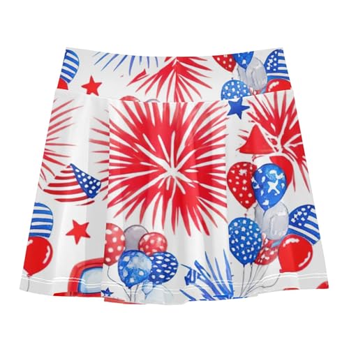 Toddler Tennis Skirts Vintage Red Truck 4th of July Athletic Shorts Girls Skorts Uniform Flowy Skirt 4t2