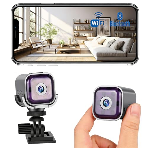Caméra Espion Miniature 1080P,Caméra Surveillance WiFi Intérieur sans Fil - Mini Caméra Espion avec Vision Nocturne,Détection de Mouvement et Audio...