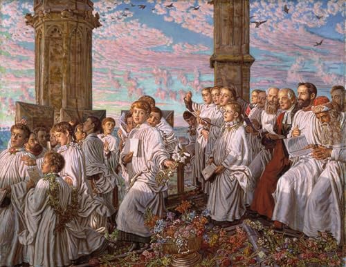 Affiches et gravures salon impression sur toile May Morning William Holman Hunt peinture moderne 60x90