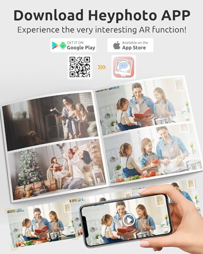 HPRT 4x6 Photo Printer, Instant Full Color Photo Printer for Phone/Laptop/MacBook, AR Video Printing, Thermal Dye Sublimation (10 Sheets Photo Paper Included)
