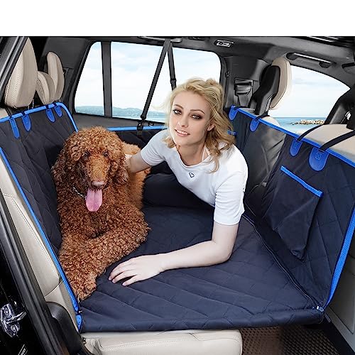 H Hoh-Tech Back Seat Extender For Dogs,Hard Bottom Dog Car Seat Cover For Back Seat Bed,Anti-Scratch Dog Hammock For Car Travel,Backseat Portable Car Camping Pad For Suv Truck (Blue) #TOP30