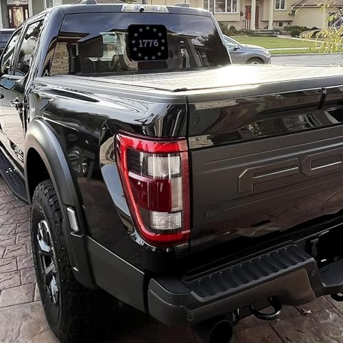 Image of Xinghe for Ford F150 F250 F350 2015-2025 2026, Rear Middle Window American Flag Decals, Matte Black USA Flag Decal for Truck Back Window, for Ford Raptor 2015-2025 2026 Accessories