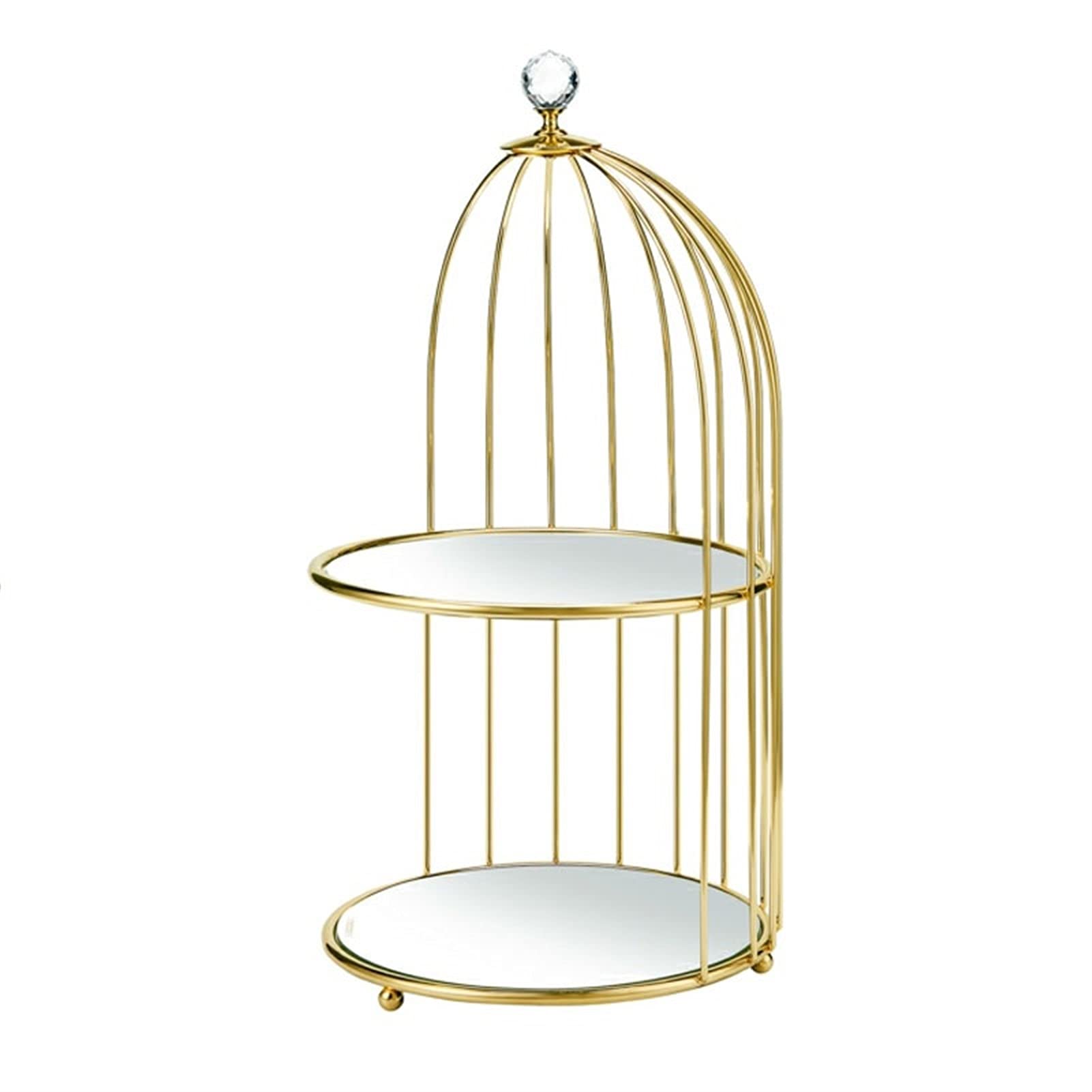 HDBCYUAZ Simple Bird Cage Wrought Iron Storage Rack Desktop Skin Care Product Box Dressing Table Cosmetic
