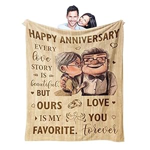 Wedding Anniversary Blanket Gifts for Him Her Wife Husband Men, Best Romantic Anniversary Marriage Gift for Couple Mom…