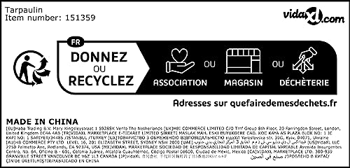 VidaXL Telone 650 g/m² 1,5x6 m Nero