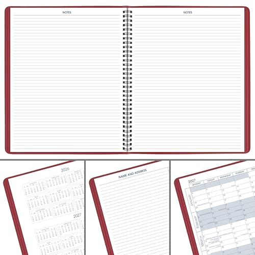 Image of AT-A-GLANCE 2027 Planner, Monthly, 15-Month Jan-Mar, 9 inch x 11 inch, Unruled Daily Blocks, Red (702501327)