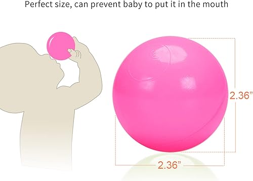 Miniatura 5 de PlayMaty Pelotas de juego  Pelotas de plástico transparente sin ftalatos y BPA, 2.36 pulgadas para niños pequeños y bebés para casa de juegos,