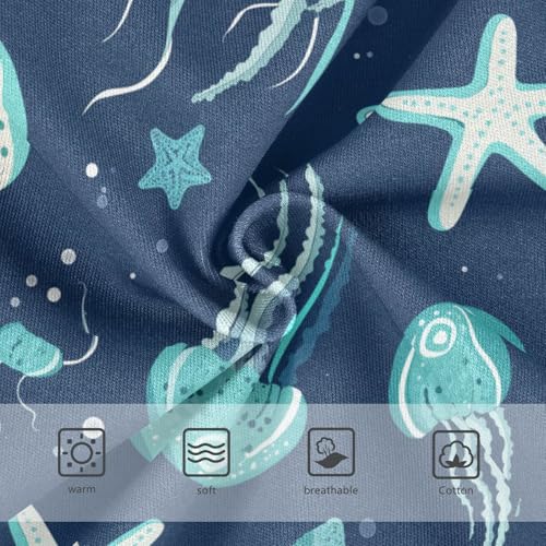 Wusikd Jellyfish Starfish Girls' Underwear Cotton Blue Girls Briefs Soft Toddler Underwear 2T3