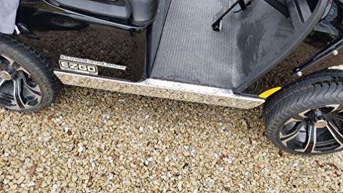 J & O Carts Parts Ezgo TxT Valor Golf Cart Aluminum Diamond Plate Side Rocker Set 2014 to 2022