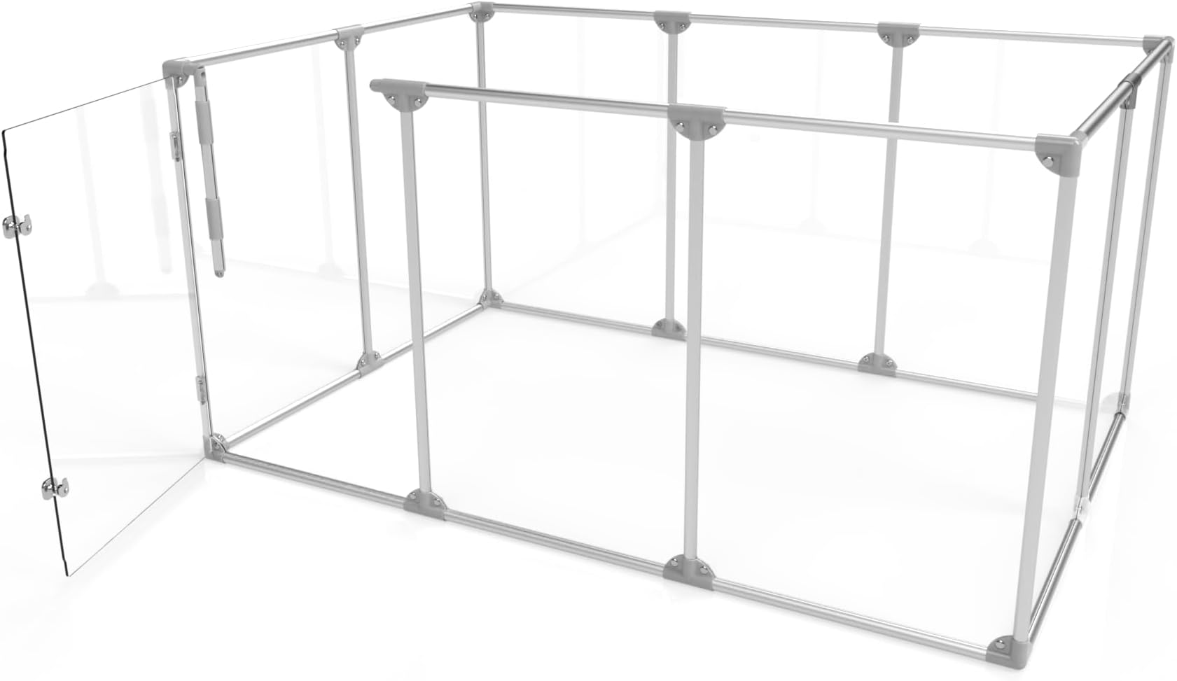 Clearly Loved Pets 36" Tall Large Lucidium Pet Pen, Silver