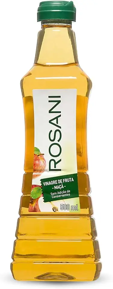 Vinagre De Maçã Rosani 500Ml, Vinagre Natural De Maçã, Dourado, Sabor Suave E Equilibrado, Produzido Com Maçãs Selecionadas, Sem Álcool E Sem Conservantes, Excelência Em Vinagres Naturais, Produzido