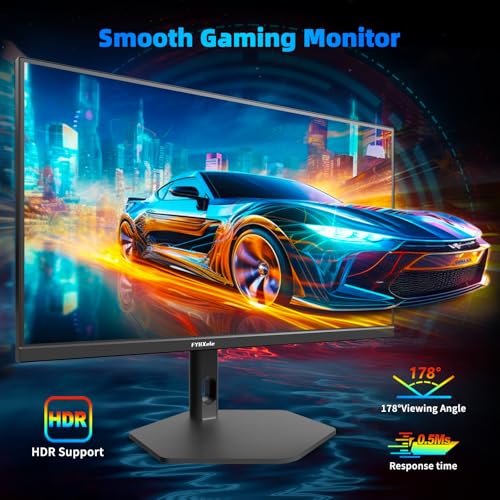 Image of FYHXele 27 inch Gaming Monitor 380Hz, FHD 1080P, 0.5ms Frameless, Ultra Slim Computer Monitor, Height /Pivot /Swivel /Tilt Adjustable Vertical Monitor, Support FreeSync, VESA, DP*2, HDMI*2