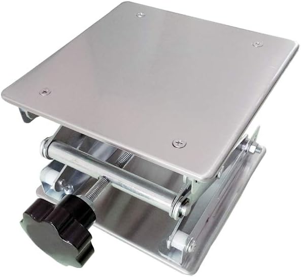 LabZhang 8" x8",Stainless Steel Lab Jack Scissor Stand Platform,Lab Lift Stand Table, Scientific Scissor Lifting Jack Platform,Expandable Lift Height Range 80mm-326mm,Maximum Support Weight 50kg