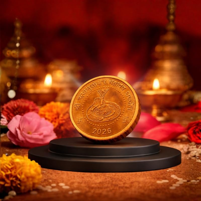 Image of VAMA Siddh Rinmukteshwar Coin /Sikka - Energized at Rinmukteshwar Mahadev Temple, Ujjain | Spiritual Coin for Debt Relief, Wealth Attraction & Financial Stability | Pooja Item for Home, Wallet & Locker
