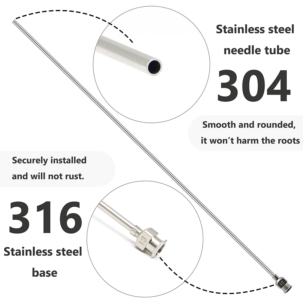 LINLAN Aquarium 40cm Acier Inoxydable Le kit d'aiguilles Longues en ，Comprend Une Aiguille Longue et Deux seringues (5 ML + 20 ML) pour la fertilisation et l'élimination des algues.