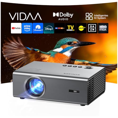 4K Smart Beamer mit VIDAA kompatibel mit Netflix-App Dolby Audio & HDR10+ | KOGATA Original AirPlay Auto-Fokus 6D Keystone WiFi 6 & Bluetooth | Heimkino Projektor für Streaming ohne TV-Stick