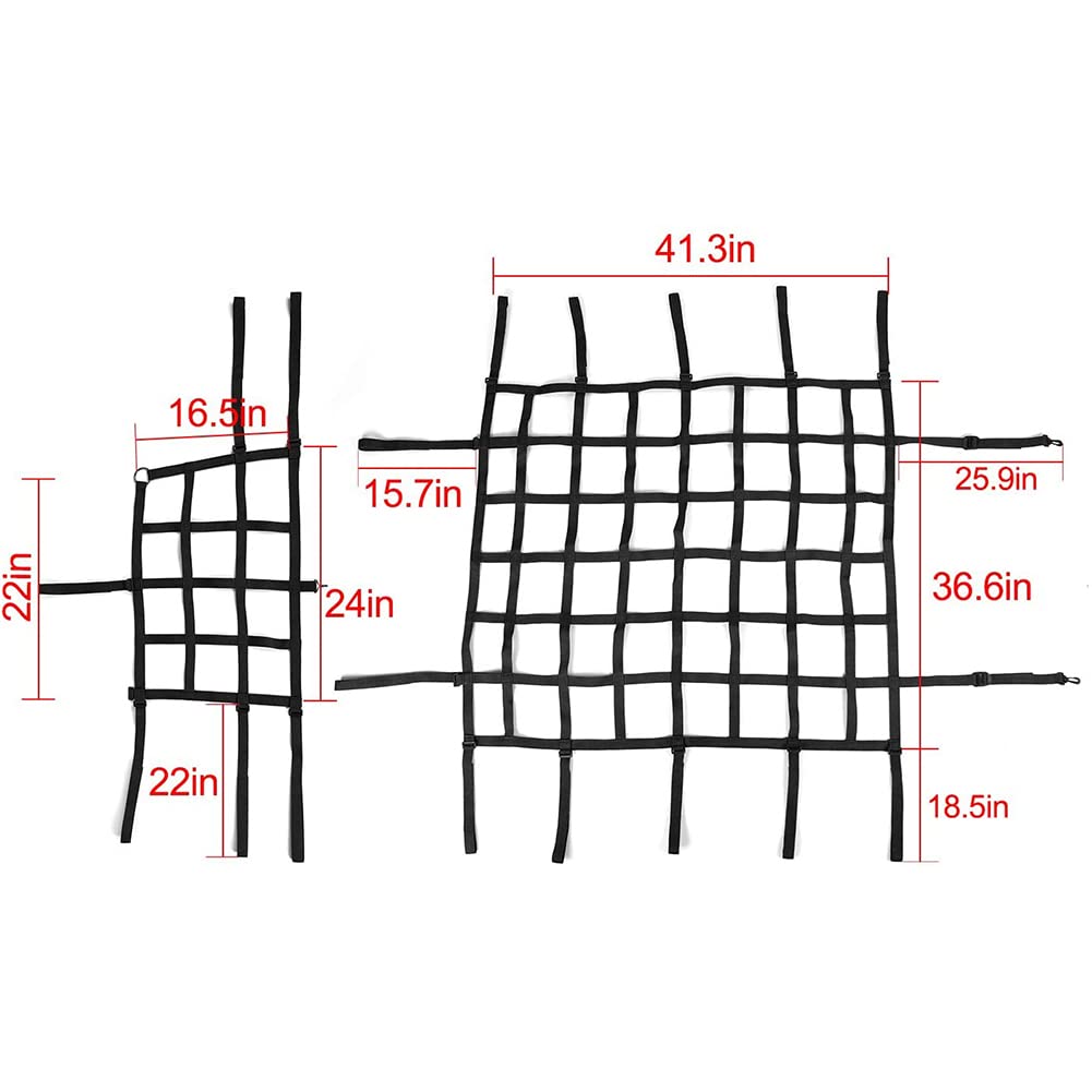 Red de Malla para Techo de Carga, Red de sujeción Protectora para Carga, Red de Maletero para Jeep Wrangler TJ 2 Puertas 1997-2006